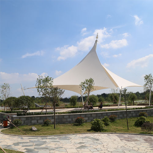膜結構材料批發_標志性廣場建筑全景